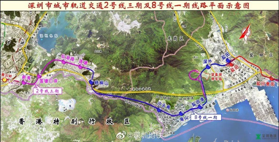 終點設于鹽田港后方陸域的鹽田路站